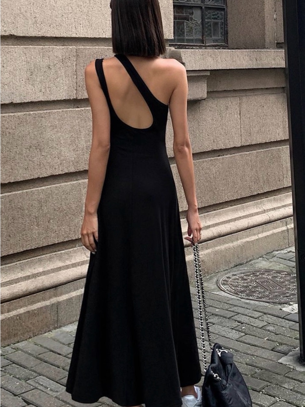 Commense Cutout Backless Long Knit Black Dress - Picture 5 of 6